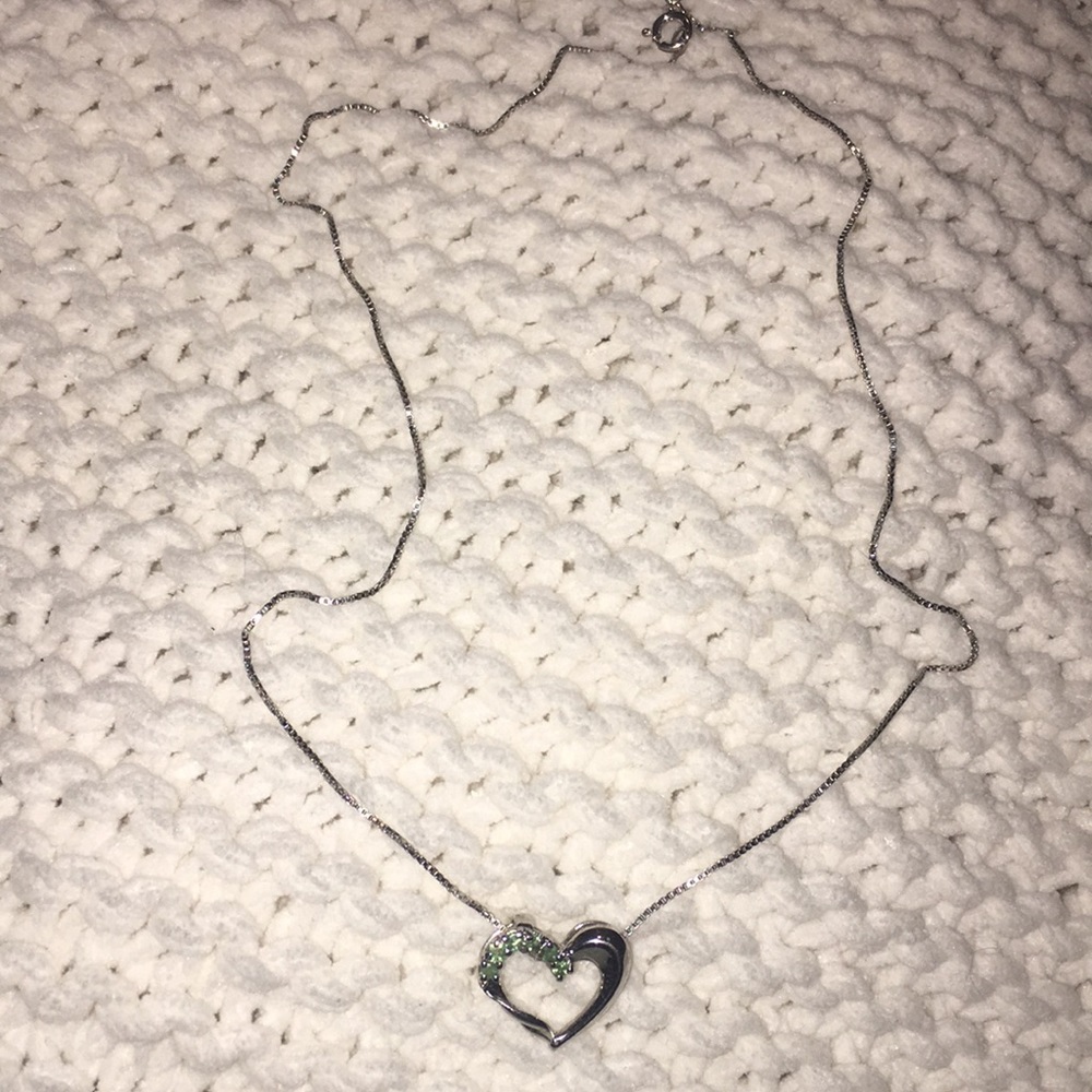 Sterling Silver & Peridot Heart Necklace